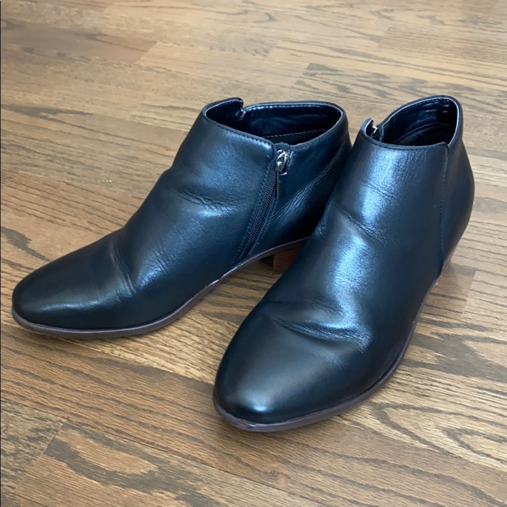 Crown Vintage Black Leather Booties
